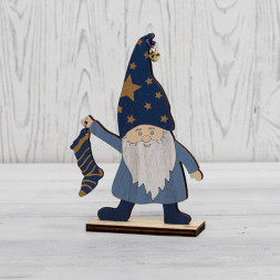 Фигура интерьерная NEON-NIGHT (504-009) ДЕРЕВЯННАЯ ФИГУРКА "ГНОМ С НОСКОМ" 15Х4Х17 СМ