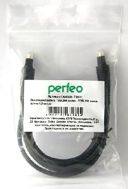 Кабель PERFEO (T9001) оптический кабель TOSLINK вилка - TOSLINK вилка 1.5 м