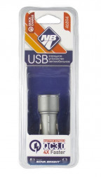 Автозарядка NOVA BRIGHT для моб.устройств, 2 USB-порта QC3.0 (функция быстрой зарядки) 46894