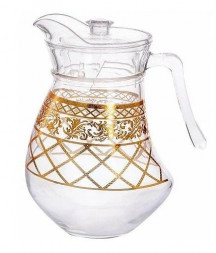 Кувшин с крышкой LORAINE 30576 прозрачный,золотой