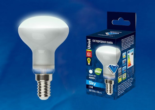 Лампочки светодиодные UNIEL (UL-00001492) LED-R50-6W/NW/E14/FR PLS02WH