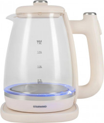 Чайник электрический HYUNDAI Чайник Starwind SKG4042 1.8л. 1800Вт слоновая кость (стекло)