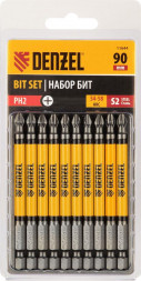 Набор бит DENZEL Набор бит PH2х90, сталь S2, круглый профиль, 10 шт. 11644
