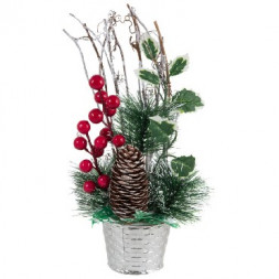 Декор. елочки и рождеств. венки ВОЛШЕБНАЯ СТРАНА Новогодняя композиция SYCB17-145 27 см 003259