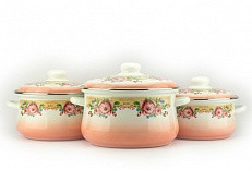Набор посуды ЭМАЛЬ 7-322/6М цветущая роза (3 предмета)