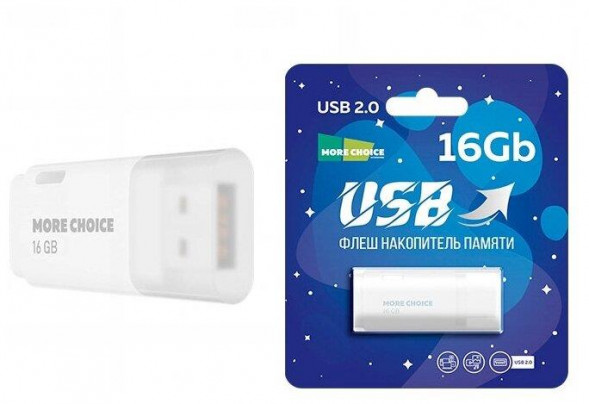 Флэш-накопитель MORE CHOICE (4610196405136) MF16 - белый
