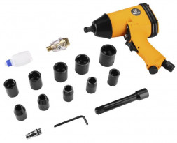 Гайковерт пневматический ударный DEKO DKPT01 SET 3 в чемодане с набором 16 предметов 018-1101