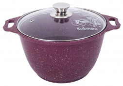 Кастрюля KUKMARA к41tsm а/пр литая 4,0л стекл/кр Trendy style mystery
