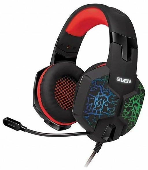 Игровая гарнитура SVEN AP-U988MV, черный-красный