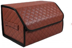 Саквояж-органайзер STVOL STO04 в багажник , экокожа, коричневый/черный, 50*30*30 см