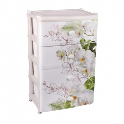 Комод АЛЬТЕРНАТИВА М2638 Орхидеи 4-х секцион. широкий