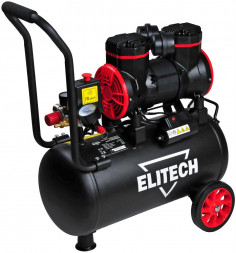 Компрессор ELITECH Компрессор поршневой КПБ 300/24М-В безмасляный 300л/мин 24л 1500Вт черный/красный 200563