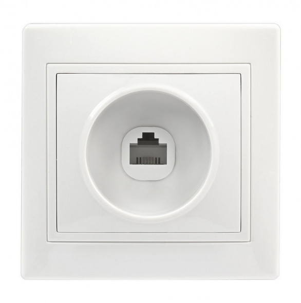 Розетка SMARTBUY (SBE-01w-S1-RJ) Венера, 1-местная белый