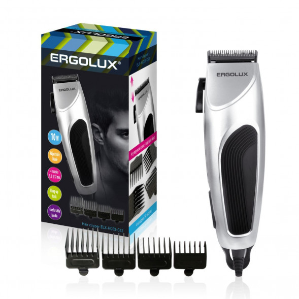 Машинка для стрижки ERGOLUX ELX-HC03-C42 серебр.
