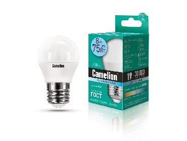 Лампа светодиодная CAMELION (12394) LED8-G45/845/E27