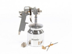 Краскораспылители MATRIX Краскораспылитель пневмат. с нижним бачком V=0,75 л, сопла диаметром 1.2, 1.5 и 1.8 мм 57317