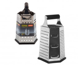 Терка MALLONY Терка шестигранная GR-004-9, прорезиненная ручка, высота: 23см (пластик, нерж.сталь) (965008)