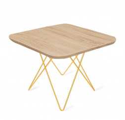 Столик журнальный SHEFFILTON SHT-TU37/ЛДСП 60/60 золото/дуб сонома (193847)