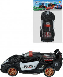 Игрушка РЫЖИЙ КОТ Машина-перевертыш,инерционная,16,5х26см,свет,звук, черный (арт. И-8644)