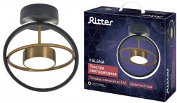 Люстра потолочная RITTER 51598 6 FALENA 14Вт/2700K/4000K/6400K черный/золото