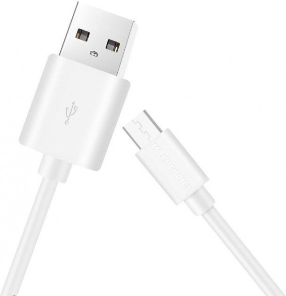 Кабель MORE CHOICE (4627151190754) K13mUSB 2.4A microUSB белый - 1,0m