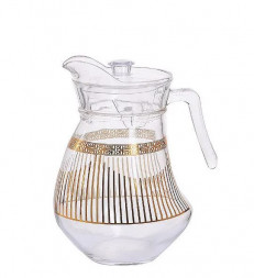 Кувшин с крышкой LORAINE 30577 прозрачный,золотой