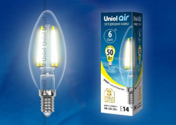 Лампочки светодиодные UNIEL (UL-00002196) LED-C35-6W/WW/E14/CL GLA01TR