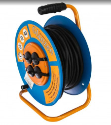 Удлинители GLANZEN EB-30-009, на катушке, с/з, 4 роз- 30м