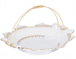 Конфетница MILLIMI Наполеон Конфетница с металлической ручкой 22X4см, костяной фарфор 802-003