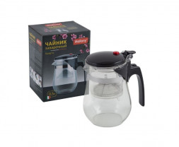Чайник заварочный MALLONY Чайник заварочный с кнопкой GUNG FU, объем 500 мл, стеклянный (004532)
