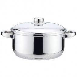 Посуда MALLONY P-02-22 кастрюля с крышкой 3,9л нерж.(981038)