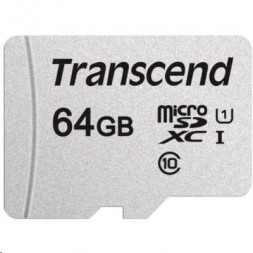 Карта памяти TRANSCEND 64 ГБ, 95 МБ/с, Class 10, (TS64GUSD300S)