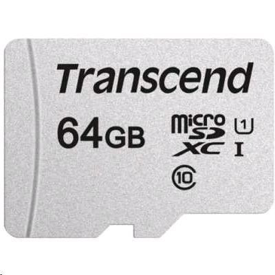 Карта памяти TRANSCEND 64 ГБ, 95 МБ/с, Class 10, (TS64GUSD300S)