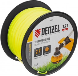 DENZEL Леска для триммера круглая, 2,7мм х 151м, на DIN катушке FLEX CORD, 96281 DENZEL 2,7мм х 151м, на DIN катушке FLEX CORD, 96281