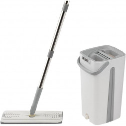 Швабра РЫЖИЙ КОТ Швабра для пола Helper с насадкой из микрофибры и ведром с механизмом отжима (109965)