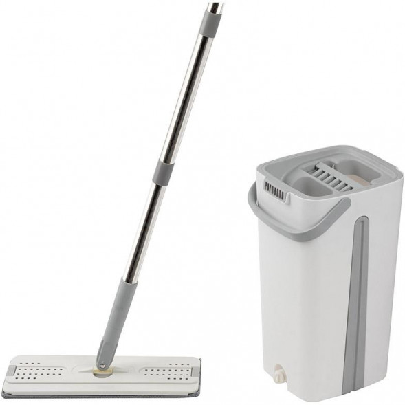Швабра РЫЖИЙ КОТ Швабра для пола Helper с насадкой из микрофибры и ведром с механизмом отжима (109965)