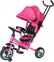 Игрушка VELOBIBI Велосипед трёхколесный с ручкой (колеса EVA размер 10 /8 ) розовый ВЛ-0868 ПП-00179140