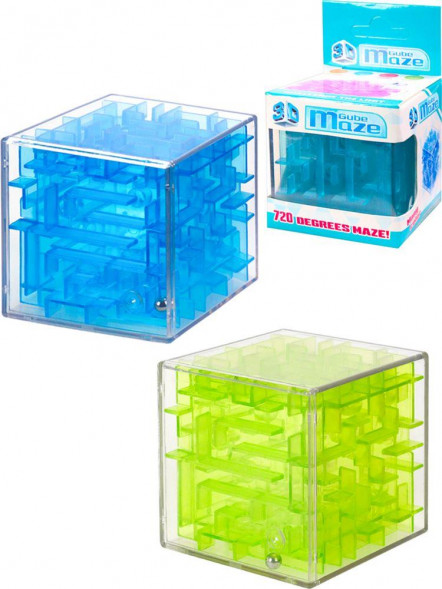 Игрушка NO NAME Головоломка 3D лабиринт (6х6х6 см, в коробке. 3 цвета микс) Y6457086 ПП-00196752