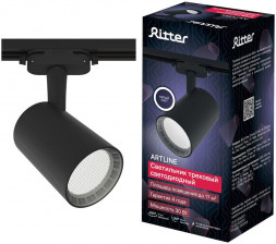 Светильник трековый накладной поворотный RITTER 59736 4 ARTLINE 30Вт 4000К алюминий черный