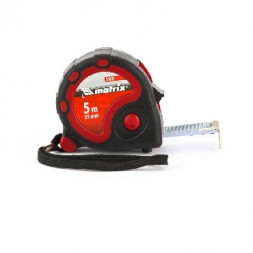 Рулетки MATRIX Рулетка Status 3 fixations, 5 м х 25 мм, двухкомпонентный корпус, 3 фиксации ленты 31035