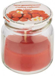 ВОЛШЕБНАЯ СТРАНА Свеча ароматическая Сладкая клубника в банке (105749)