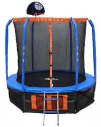 Спортивный инвентарь ЭКОС BS12FT-3 батут 12" с сеткoй, лесенкой и баскетбольным кольцом (010366)