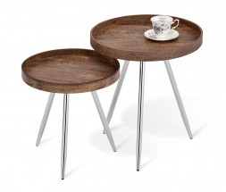 Столик журнальный SHEFFILTON SHT-CT18 орех неаполь/хром (191710)