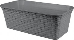 Балконный ящик VIOLET &quot;Ротанг&quot; 43см с дренажем (серый) 354018