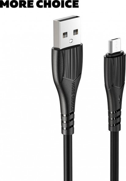 Кабель MORE CHOICE (4627151192772) K22mUSB 2.0A microUSB черный - 1,0m
