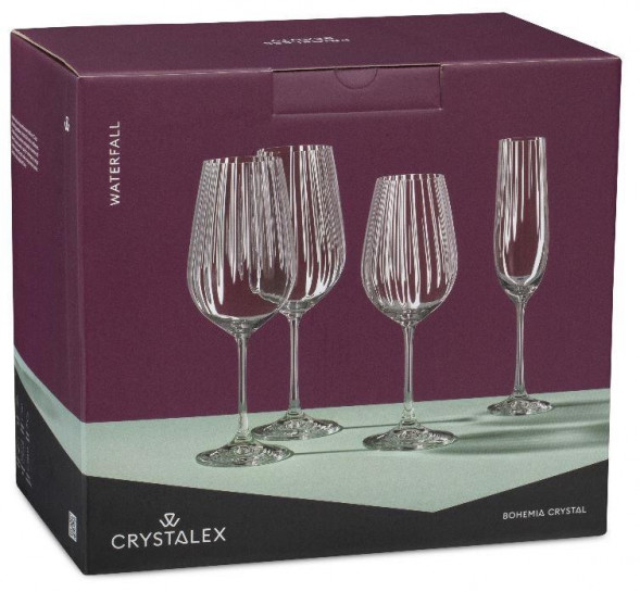 Набор бокалов для вина CRYSTALEX CR350101W Набор бокалов для вина WATERFALL 6шт 350мл