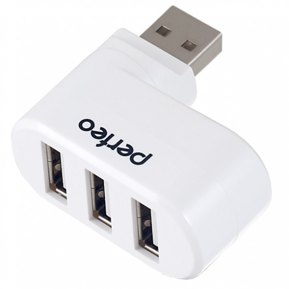 USB-хаб PERFEO (PF_4281) USB-HUB PF-VI-H024 3 PORT поворотный белый