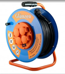 Удлинители GLANZEN EB-50-009, на катушке , с/з, 4 роз - 50м