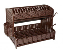 Сушилка для посуды VIOLET РОТАНГ Сушилка для посуды 2-х ярусная коричневая 270201