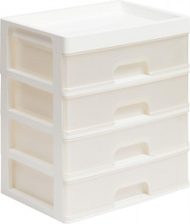 Органайзер VIOLET для мелочей 4 ящика (белый/перламутр) 340406